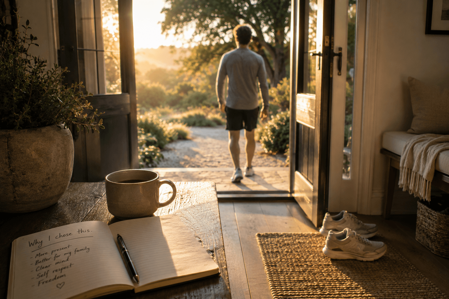 A peaceful new morning representing reflection and moving forward after a sobriety setback.